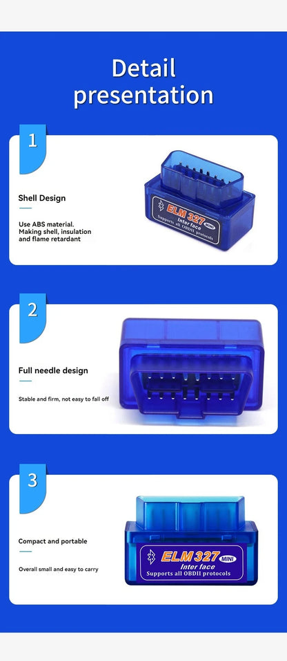 Bluetooth code reader/diagnostic device ELM327 V2.1