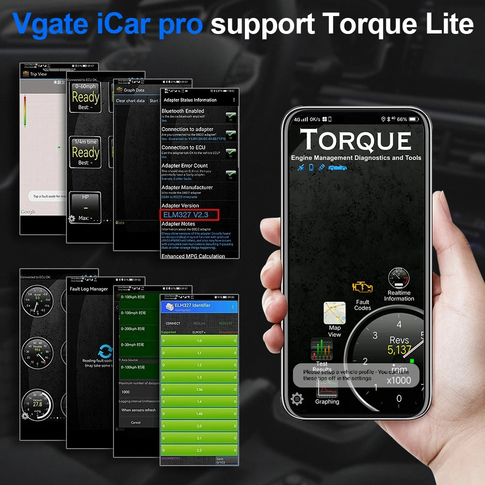 iCar Pro BT 4.0 V2.3 Bluetooth Koodilugeja/Diagnostikaseade